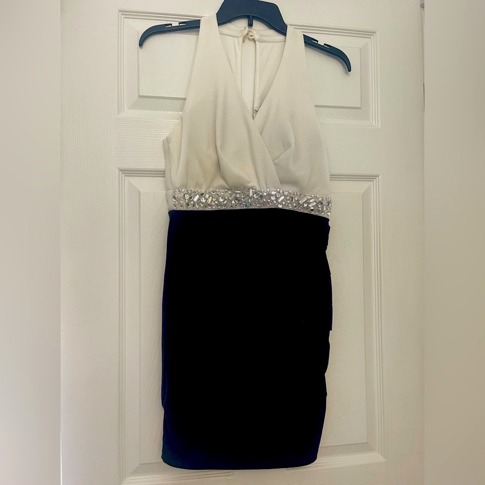 Juniors Black and White CocktailDress